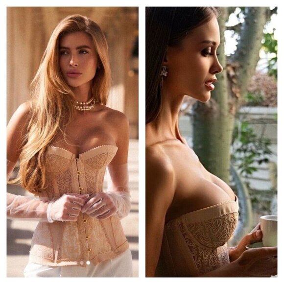 Agent Provocateur Mercy Flesh Nude Corset AP3 Medium New - Picture 6 of 16